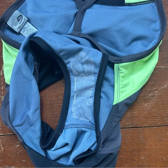 Champion Gray and Neon Green Swimsuit - Picture 4 of 7